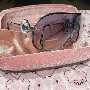 authentic BRAND NEW Miu Miu “72 mm Faux Crystal Shield “ sunglasses